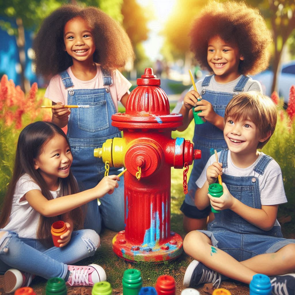 Painting Fire Hydrants