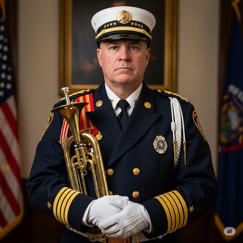 fire bugles fire chief wears